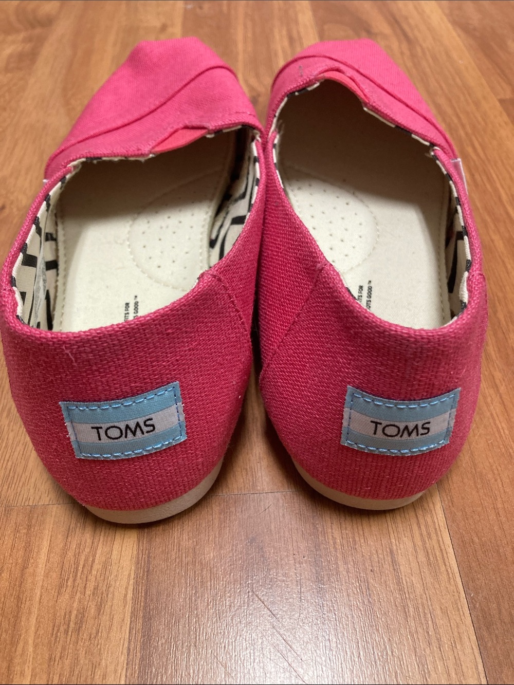 Toms Raspberry Canvas Slip-On Flats - Picture 2 of 6